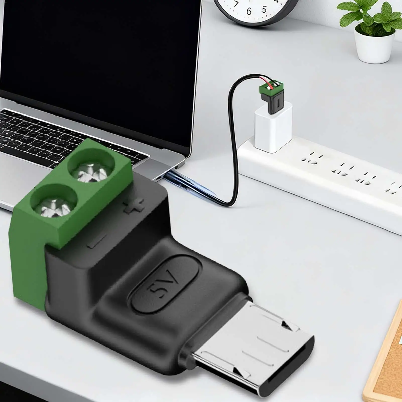 USB C Cable Adapter Male 2 Pin Quick Connection Head Solderless Type C Connectors for Industrial Scientific Repair Charging