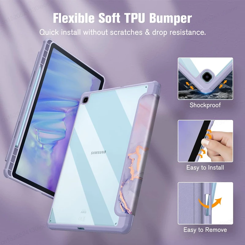 Premium Tablet Case with Pencil Holder and Tri-Fold Stand – Elegant Protective Cover
