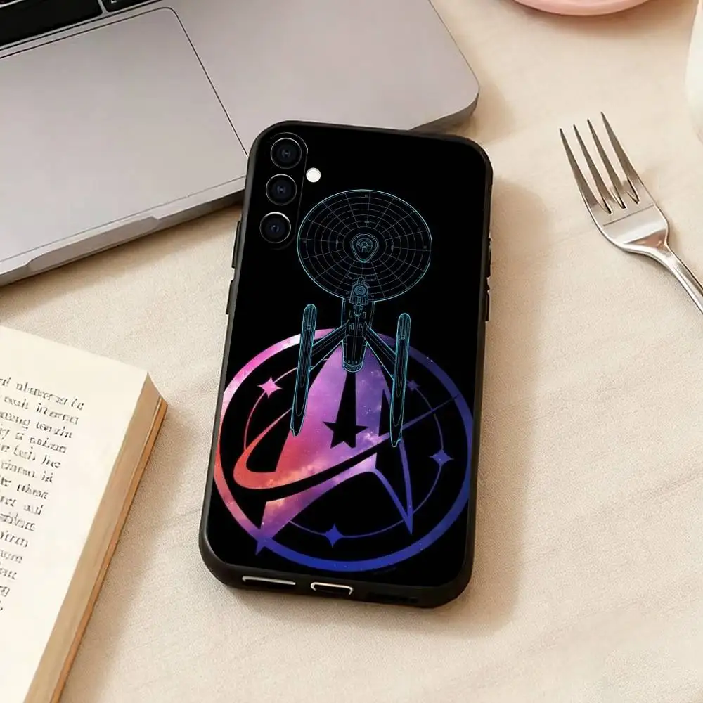 Sleek Black Silicone Phone Case with S-Star Trek Ships Logo