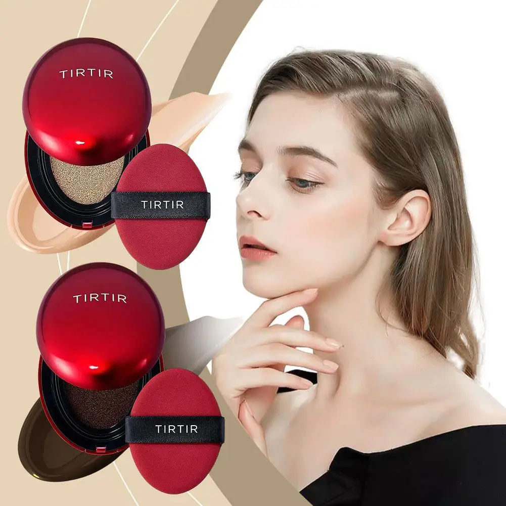 كريم أساس TIRTIR Air Cushion كريم خافي عيوب البشرة يدوم طويلاً، مكياج مبيض مقاوم للماء، مستحضرات تجميل لتفتيح مكياج الوجه