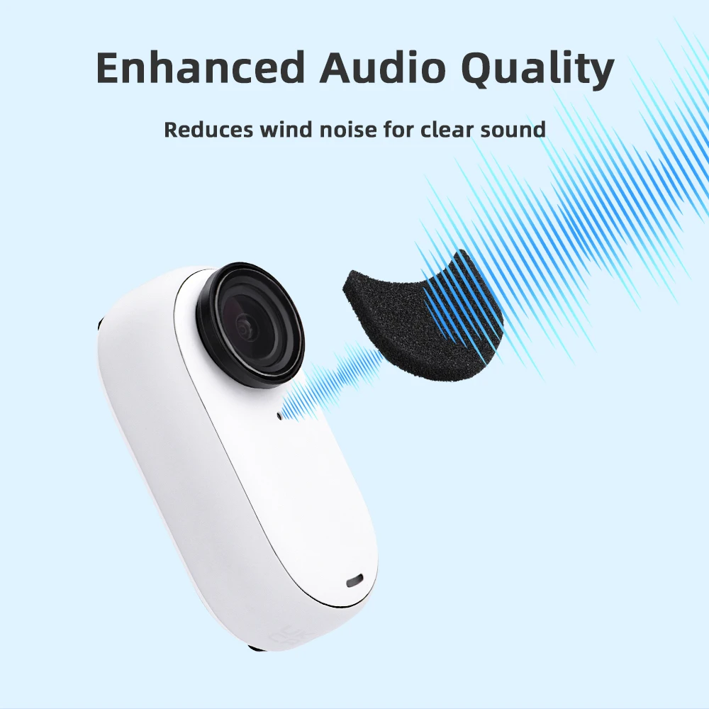 Insta360 GO 3S용 소음 감소 및 방풍 코튼 패드 6개, 바람 소음 감소 360 GO3S GO3 마이크 윈드 마프