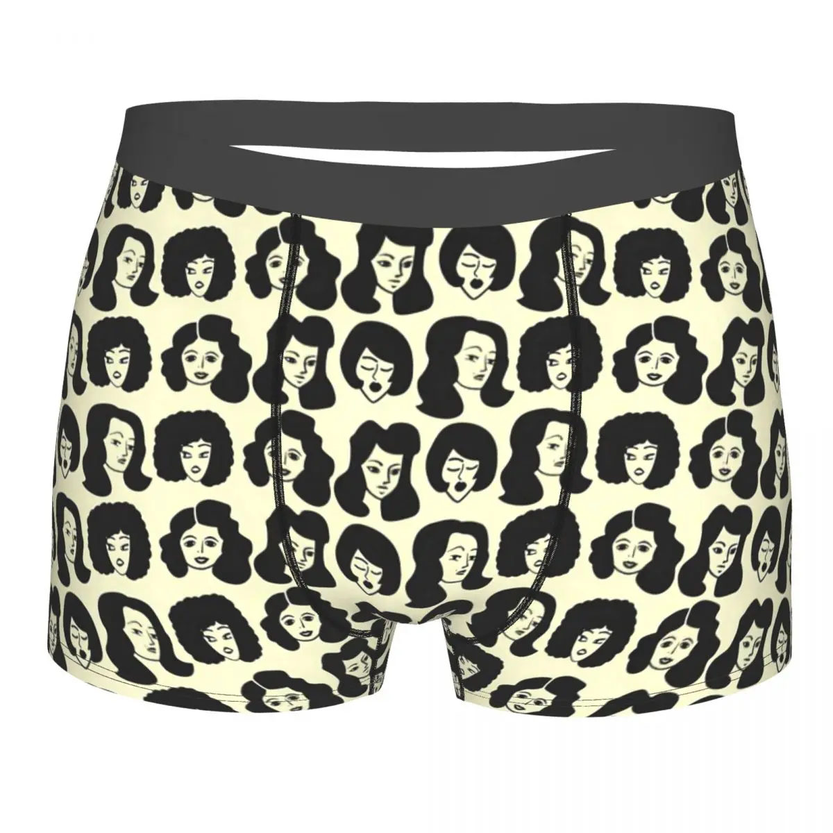 

Lovely Seamless Retro Fashion Pattern With Women Faces. Underpants Breathbale Panties Male Underwear Print Shorts Boxer Briefs