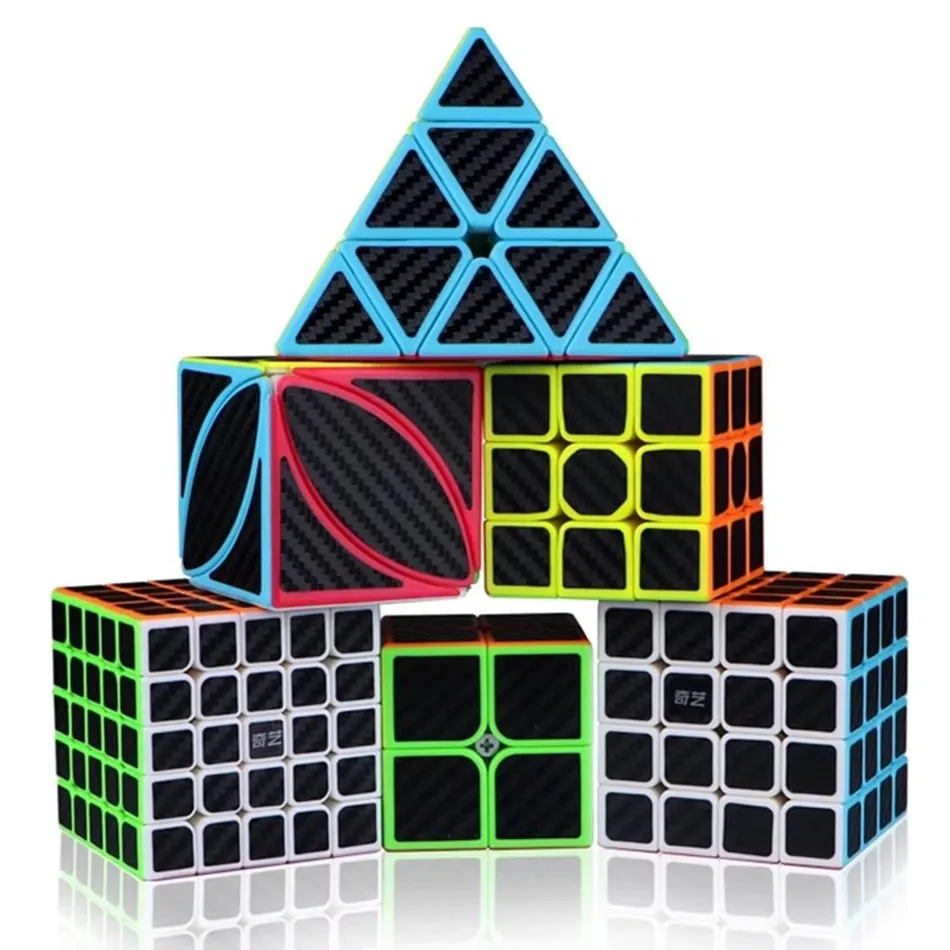 Set Cubo Veloce In Fibra Di Carbonio: 2x2x2, 3x3x3 E Piramide – Puzzle Giocattolo Per Bambini E Adulti
