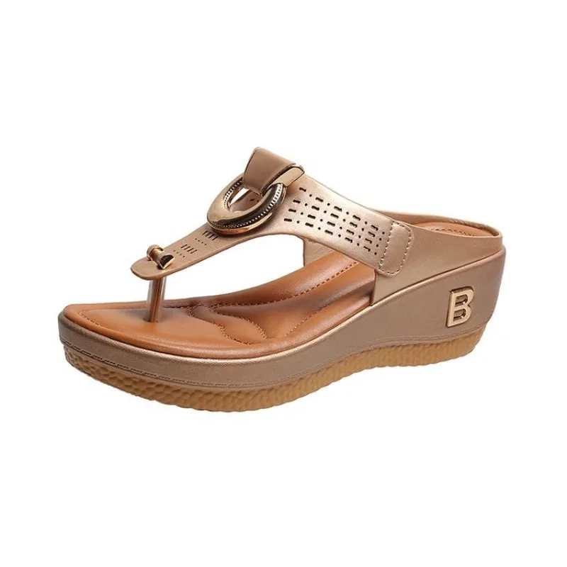 Women New Summer Sandals – Open Toe Beach Flip Flops, Comfortable Wedge Slippers, Cute Design, Plus Size 35-43 Chaussure Femme Beach Footwear Sandals