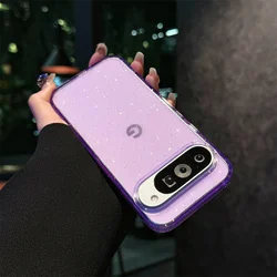 Luxury Bling Shining Glitter Clear Candy Case - Starry Sky Transparent Shockproof Cover for Pixel 10 Pro (Purple)