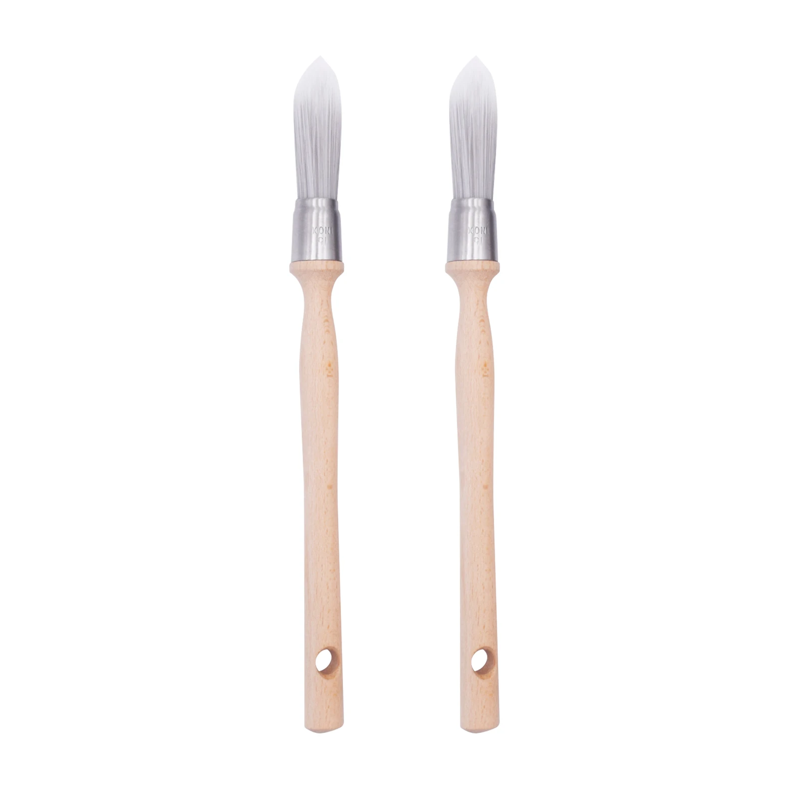

2pcs Arc Top Architraves Windows Paint Brush Wooden Handle Pointed Sash Stainless Steel Ring Practical Smooth Easy To Clean Gift