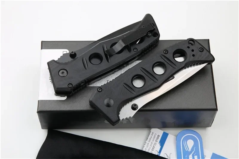 

New BM Mini 273 273BK Folding Knife Mark CPM-CRUWEAR Blade G10 Handle Camping Kitchen Hunting Pocket Outdoor EDC Knife