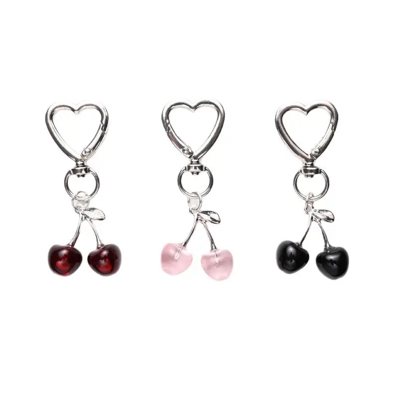 1 stücke Kawaii Kirsche Tasche Geldbörse Charms Anhänger Nette Kirsche Schlüsselbund Für Frauen Auto Schlüssel Dekoration Geschenke Zeug Zubehör – Detail 1