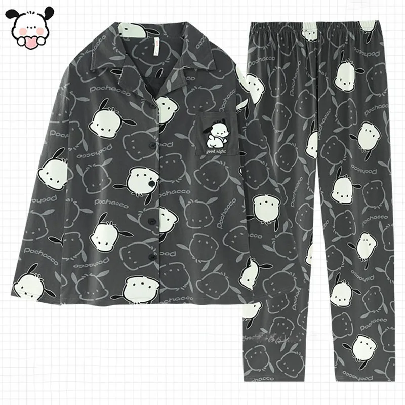 

Милая Sanrioed Hellokittyed My Melody Cinnamoroll симпатичная мультяшная Хлопковая пижама с длинным рукавом новый комплект одежды для отдыха подарок на Хэллоуин
