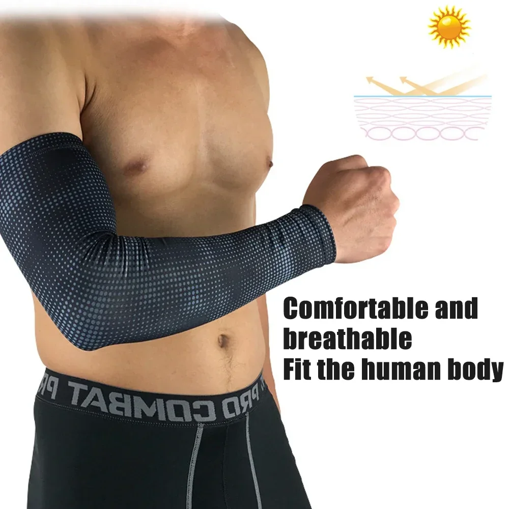 1Pcs Sports Arm Compression Sleeves for Men Women Arm Cooling Sun Protection for Running Baseball Basketball Golf Tennis sun protection arm sleeves,arm sleeves,cooling arm sleeves