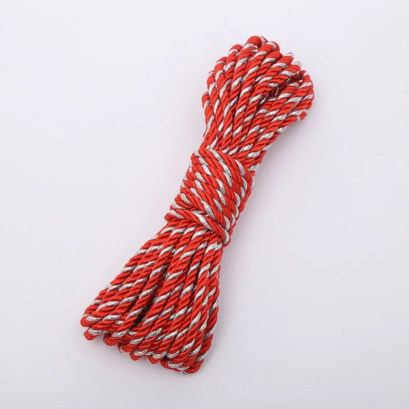 3/5mm 3 Strands Polyester Rope 5 Meters/Lot for Costume Jewelry Gift Box Decoration Rope DIY Handmade Home Textile Decoration polyester rope