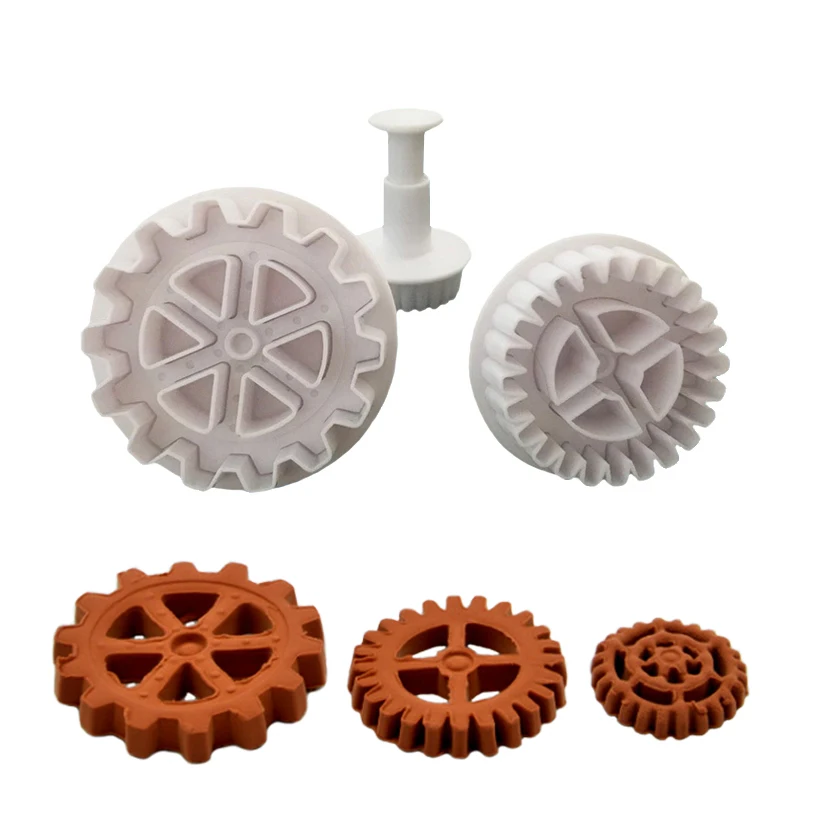Cake Decorating Wheel Cutter Shape Cutter Fondant Mold Wheel Cake Cutter 3 Pcs/set