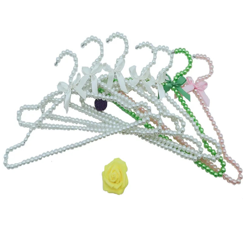 

1/2Pcs Pet Clothes Special Mini Hanger with Bow Knot No Burrs Eco-friendly Smooth Edges Faux Baby Pearl Hanger Adult Coat Racks