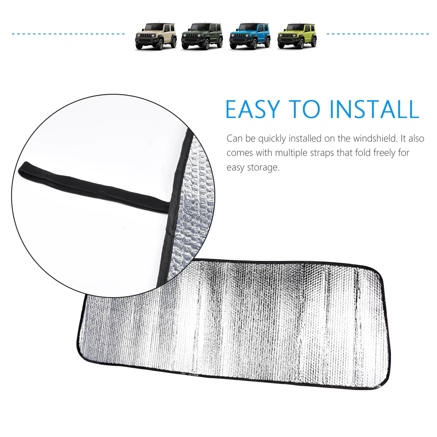 스즈키 지미 JB64 JB74 JB64W JB74W 2019 + 용 자동차 앞 창 차양 UV 보호 그늘 태양 보호기 앞 유리 바이저 커버