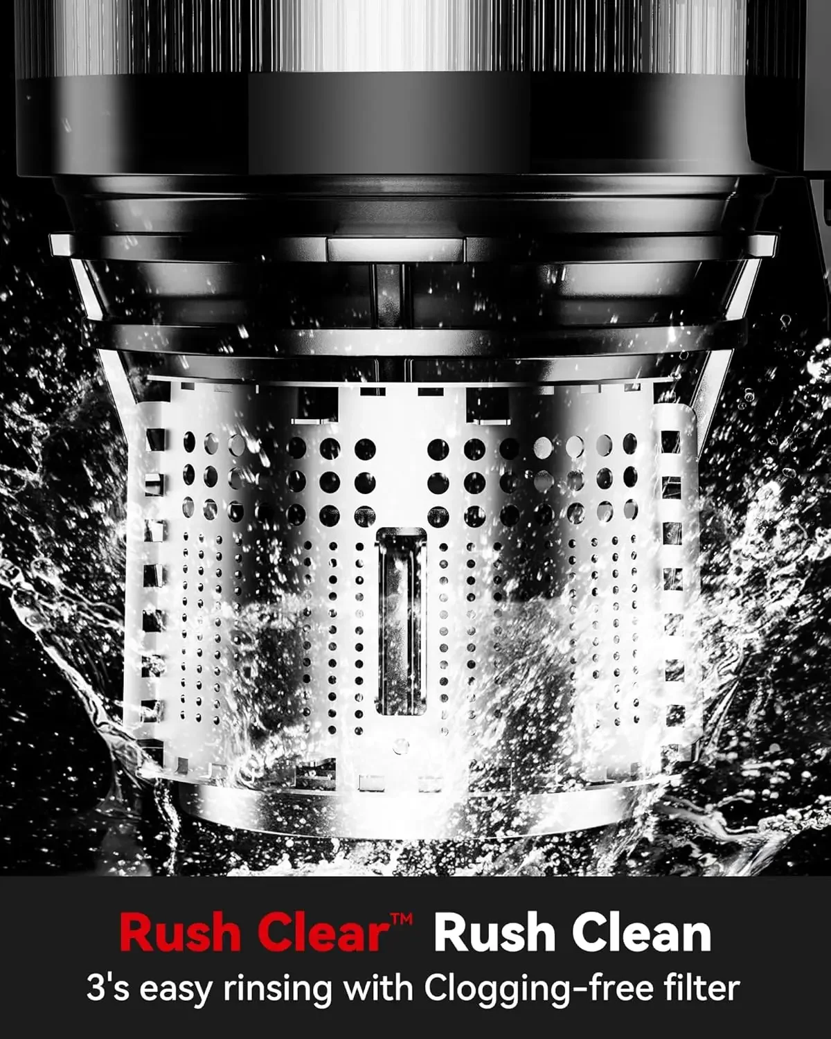 Clear Slow Masticating Juicer Machines, Cold Press Juicer with No-Prep 4.35" Feed Chute Fit Whole Fruits & Vegetables Juice 3