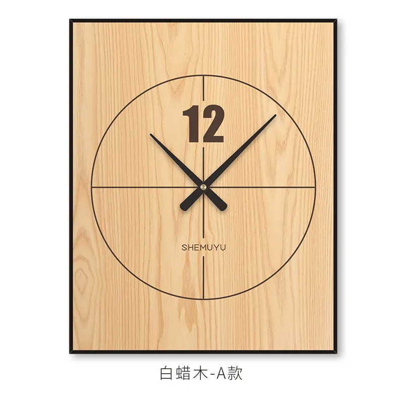 Large Electric Meter Box Wall Clock Wood Square Wall Watch Clocks Color:M;Sheet Size:30X40CM
