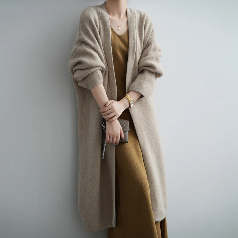 

Johnature Autumn Winter New Slouchy Sweater Cardigan Long Coats 2024 Korean Casual All Match Warm 5 Colors Women Coats