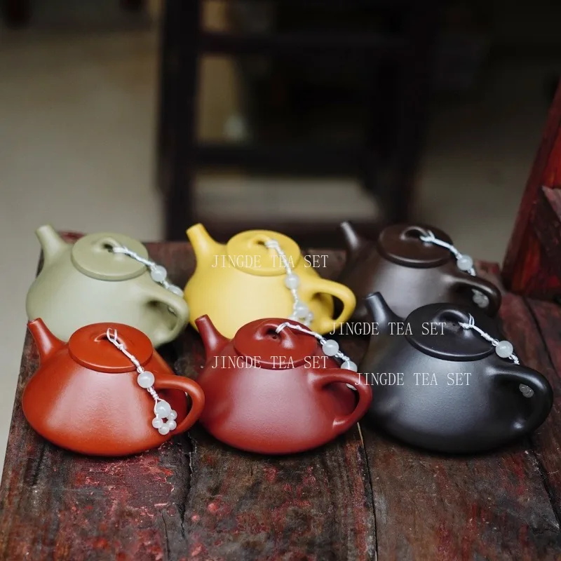 200ml Authentic Yixing Purple Clay Tea Pot Hand-painted Zhu Mud Stone Scoop Teapot Filter Beauty Tea Infuser Custom Tea Set