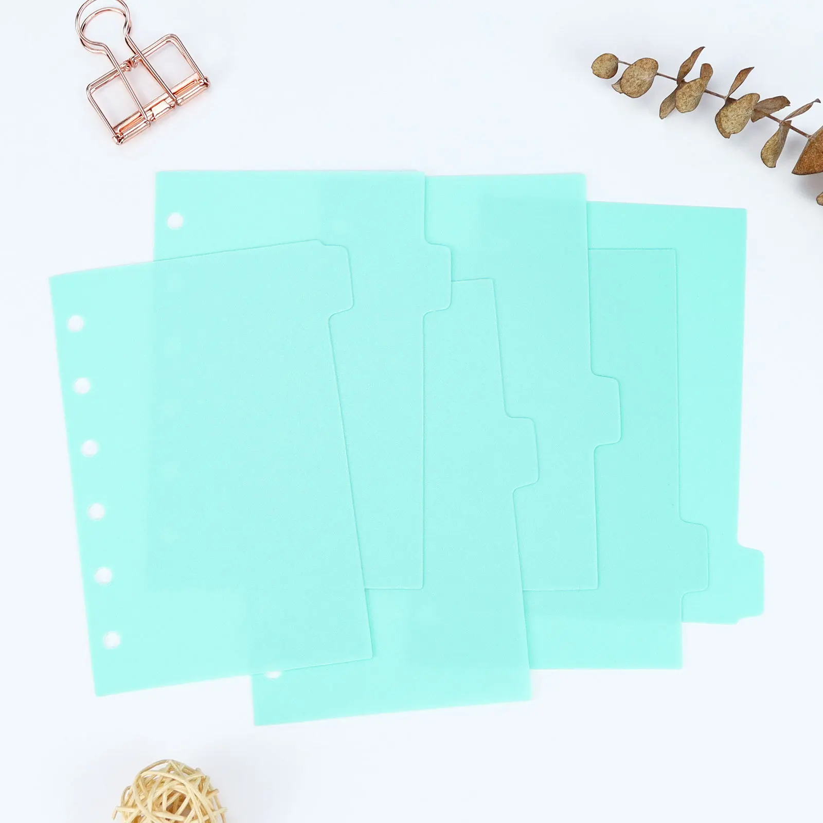 Compact Paper Index Divider with 6 Holes for Binder and Planner Notebooks