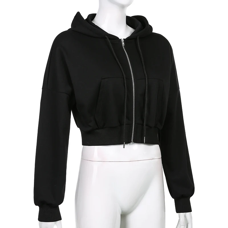 Women's Hoodies Solid Colour Long Sleeve Sweatshirt For Ladies_voghion.com