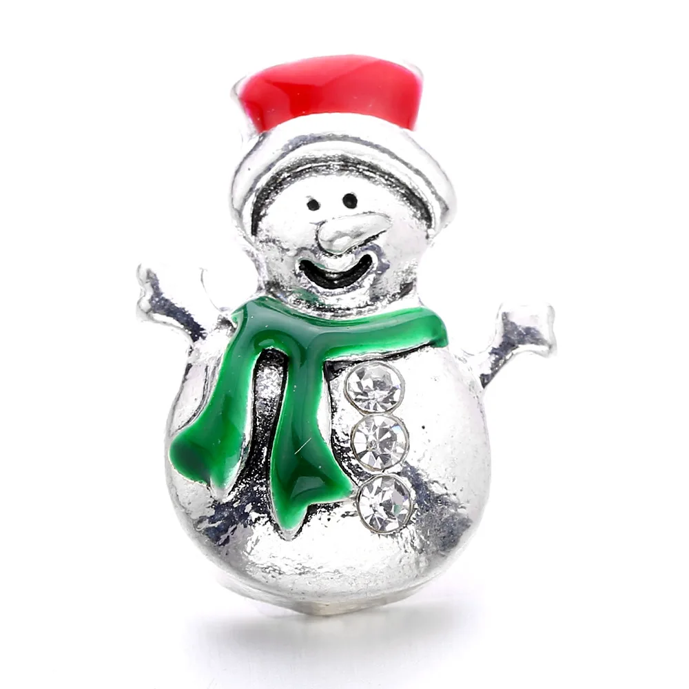 20pcs Christmas Series Snap Jewelry 18mm Snap Buttons Crystal Rhinestone Christmas sock Snaps for Bracelet Bangle Necklace