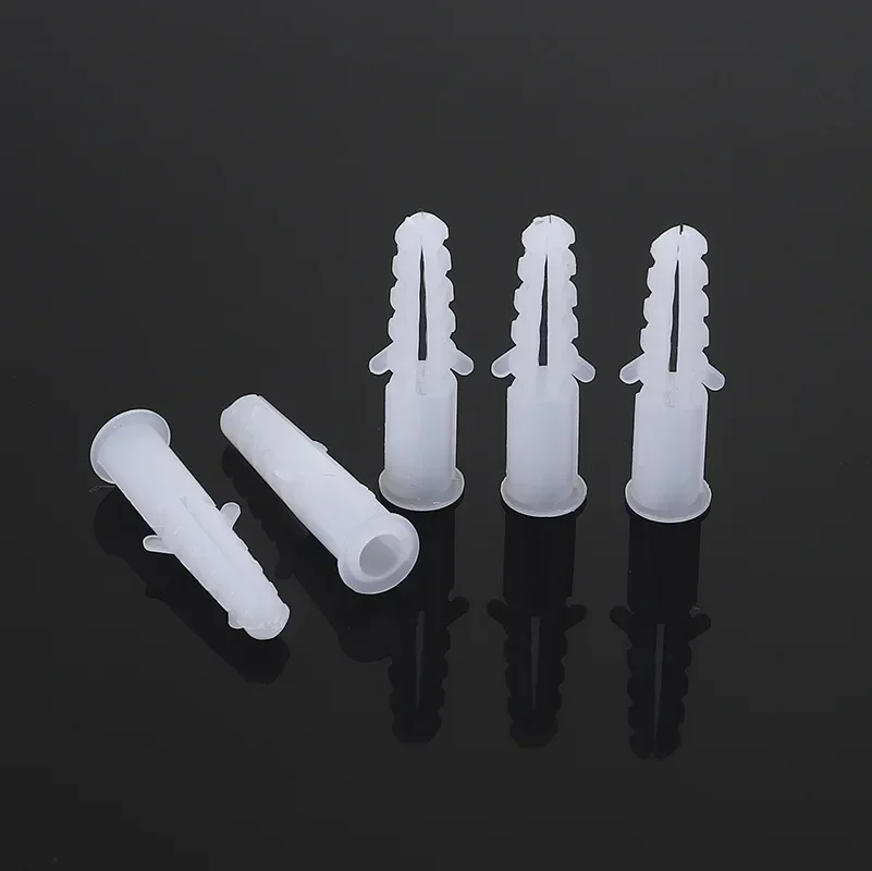 5mm-14mm Expansion Tube Pipe Wall Anchors Plugs White Fish tail expansion tube Self-tapping Fixing Screw Bolt Hardware Fasteners