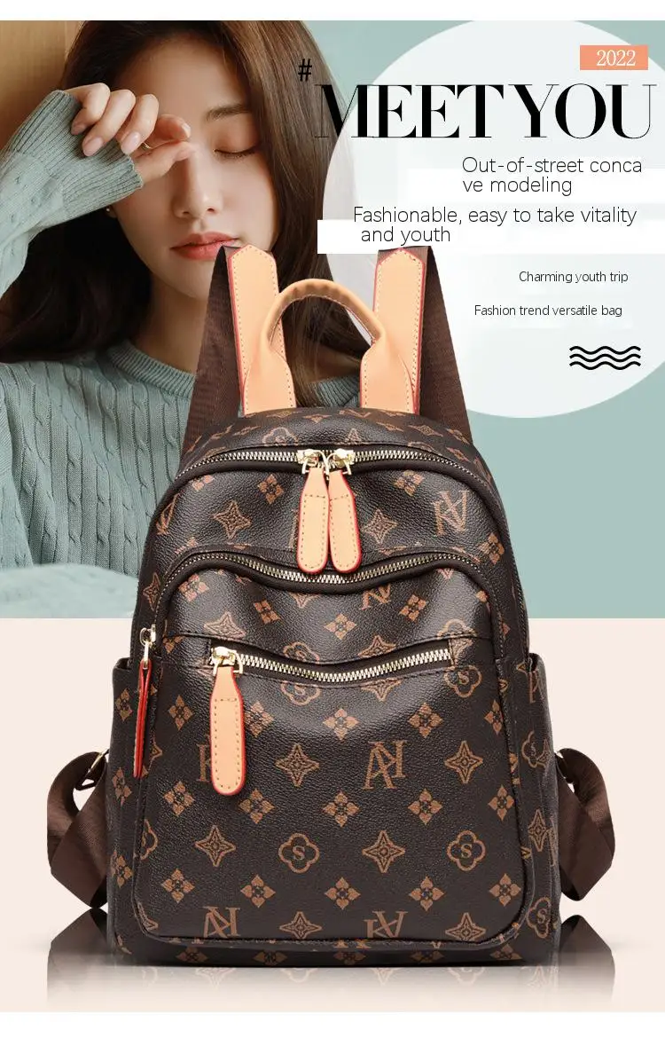 Bag 2023 New Printed Backpack Large Capacity Travel Backpack Old  Fashionable Leisure Versatile Women's Bag Schoolbag _ - AliExpress Mobile