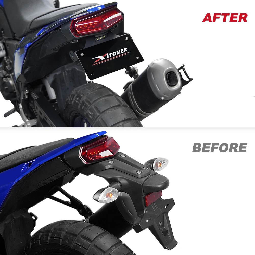 Rear Tail Tidy Fender Eliminator Kit License Plate Holder Bracket for YAMAHA TENERE 700 XTZ690/ Rally/ World Raid/World Rally T7 motorcycle license plate holder,license plate holder
