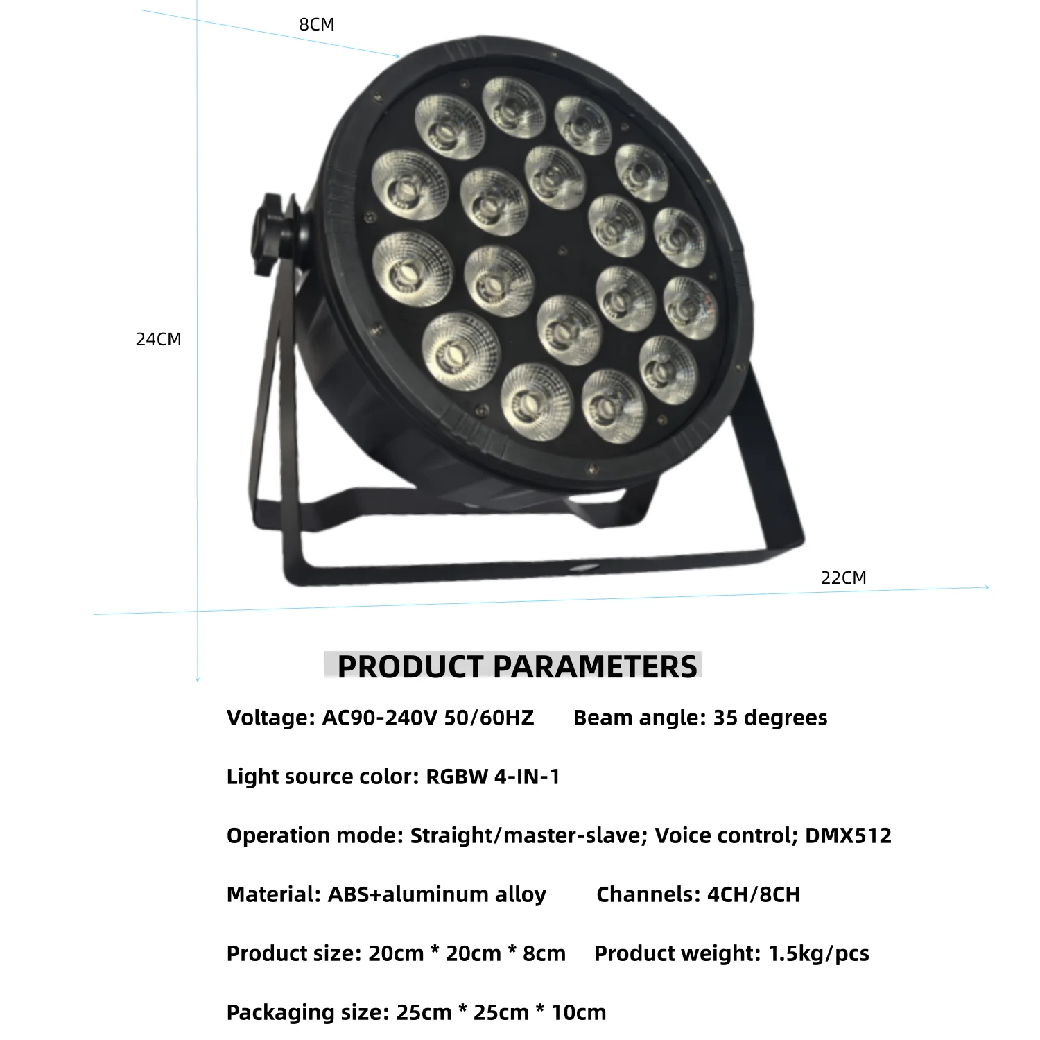 LED Light 18X12W RGBW PAR Disco Light dmx512 Control Wash Light Stage Professional dj Equipment