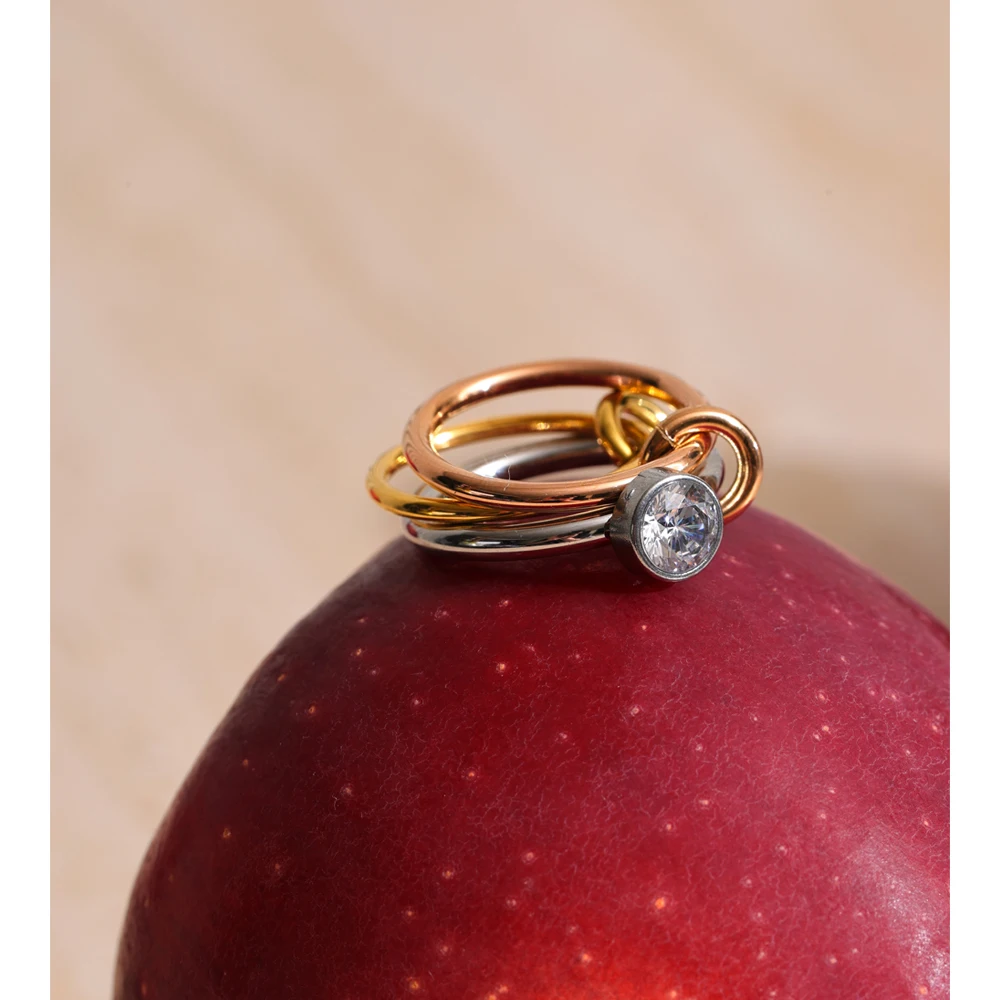 Yhpup Delicate Stainless Steel Ring