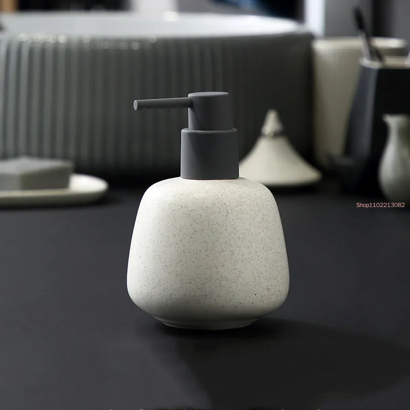 Nordic Empty Pump Bottle Ceramic Portable Bathroom Accessories Shampoo Shower Gel Bottles
