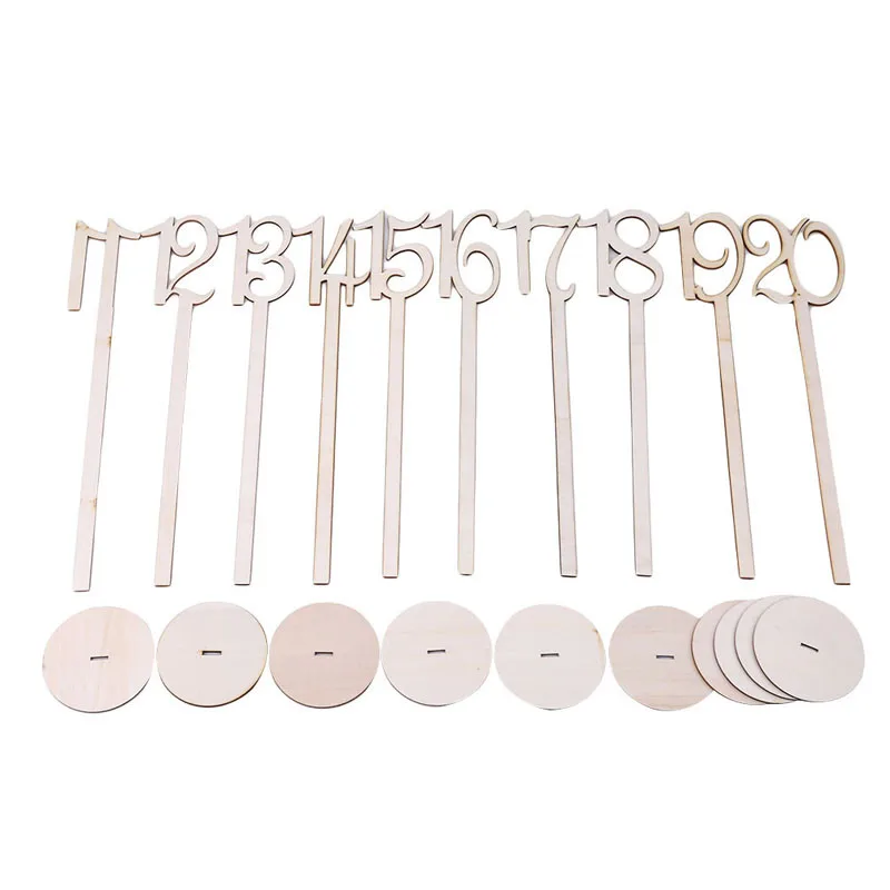 10pcs/pack Hot Style Wooden Wedding Supplies Wedding Place Holder Table Number Figure Card Digital Seat Decoration Birthday Tool wedding place cards,party decoration