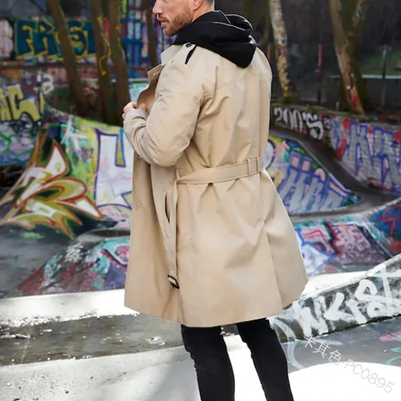Men Fashion Windbreaker Winter Long Jacket Coats Casual Outerwear Classic Overcoats Pocket Jackets Coat Man Clothes Streetwear
