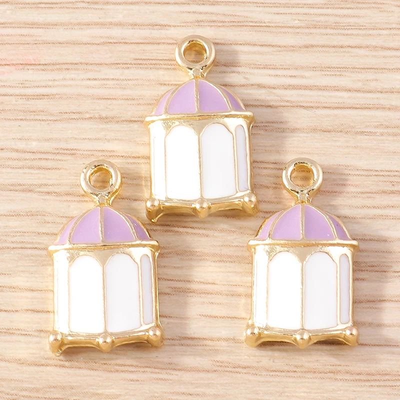 10 stücke Lila Farbe Nette Emaille Tier Eule Katze Vogel Charms Anhänger für Die DIY Ohrringe Halsketten Armbänder Schmuck Erkenntnisse – Detail 10