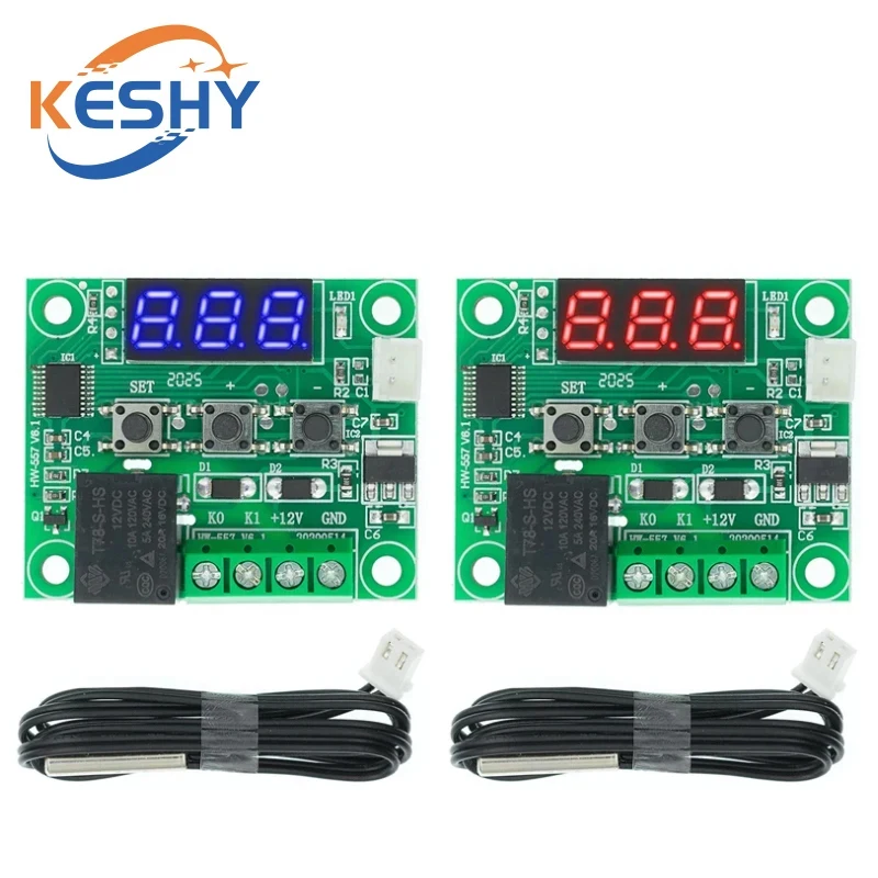 XH-W1209 Scheda del controller della temperatura, scheda del modulo del sensore dell'interruttore di controllo della temperatura digitale ad alta precisione XH-W1209 Scheda del controller della temperatura, scheda del modulo del sensore dell'interruttore di controllo della temperatura digitale ad alta precisione