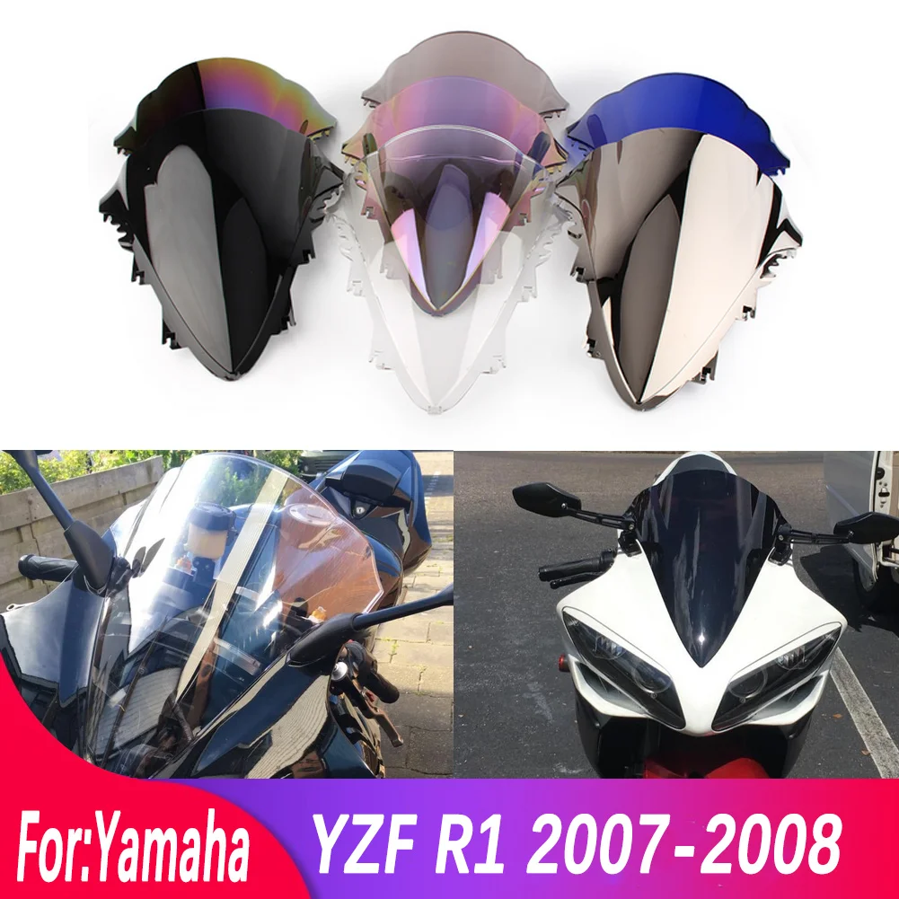 Windscreen Motorcycle Windshield Wind Shield Screen Protector Parts For Yamaha Yzf R1 Yzf-R1 Yzfr1 2007-2008