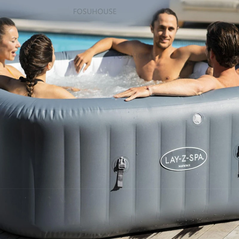 Description Picture 6 of itemConstant Temperature Heating Bathtub Athroom Fixture Whirlpool Inflatable Bathtubs Household Outdoor Massage Bubble Whirlpool