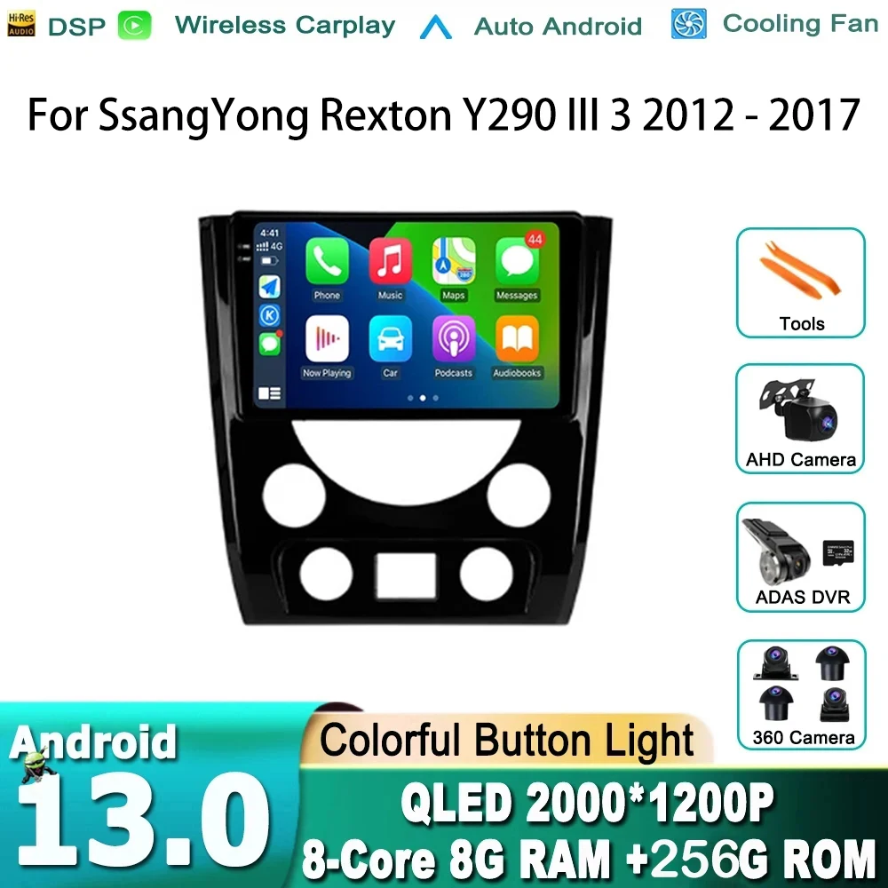

For SsangYong Rexton Y290 III 3 2012 - 2017 Car Radio Multimedia Video Player Navigation stereo GPS Android 13 No 2din 2 din dvd