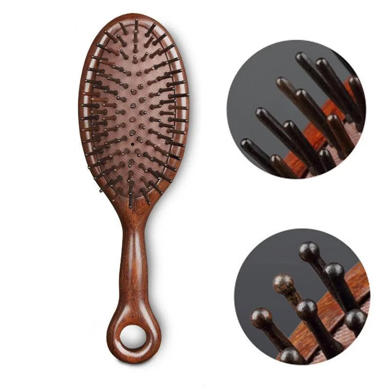 Natural Sandalwood Wooden Air Cushion Comb No-static Head Scalp Scraping Meridians Massage Hair Brush for Women Men 4