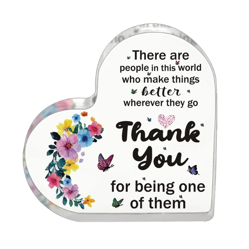 Appreciation Gift for Woman, Acrylic Heart Keepsakes Thank You Gift Female Colleague, Volunteer, Nurse