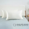 2pcs/set Solid Satin Skin Care Pillowcases Hair Anti Pillow Case Queen Size Envelope Pillow Covers for Home Hotel Travel 4