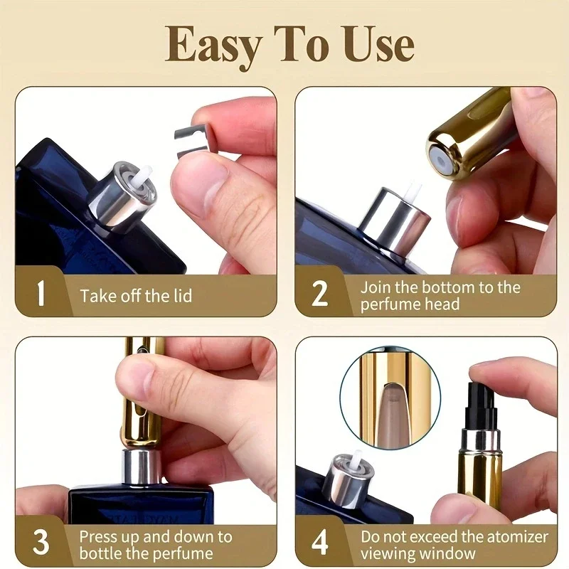 6 Portable Bottles Travel Size 5ml Use