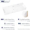 Bathroom Sink Rectangle 43" x 16", Two Hole Vitreous Ceramic Vessel Sink, Countertop & Wall Mount, with Overflow, Glossy White 3