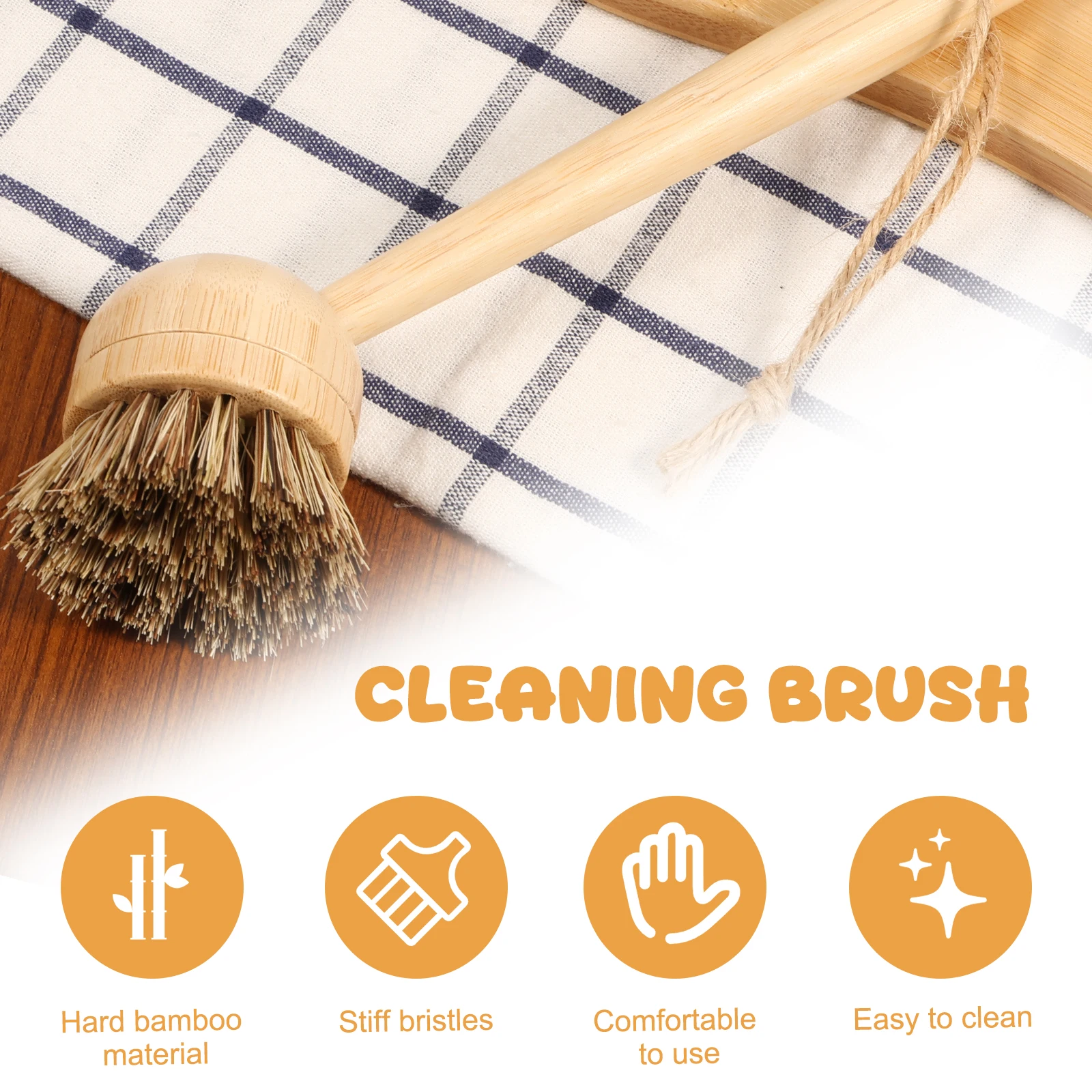 Eco-Friendly Bamboo Kitchen Dish Brush Set