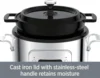 5 Quart 7-in-1 Electric Slow Cooker with Stainless Steel and Cast Iron, 1200W - Black Enamel Crock 3