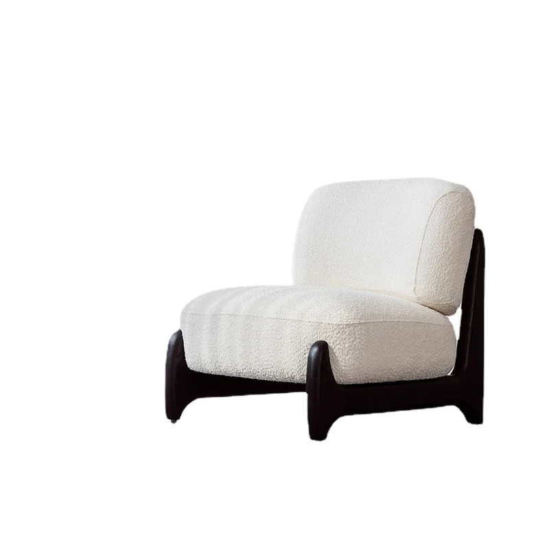 

Yy Solid Wood Fabric Couch Balcony Living Room Single Leisure Chair Modern Light Luxury