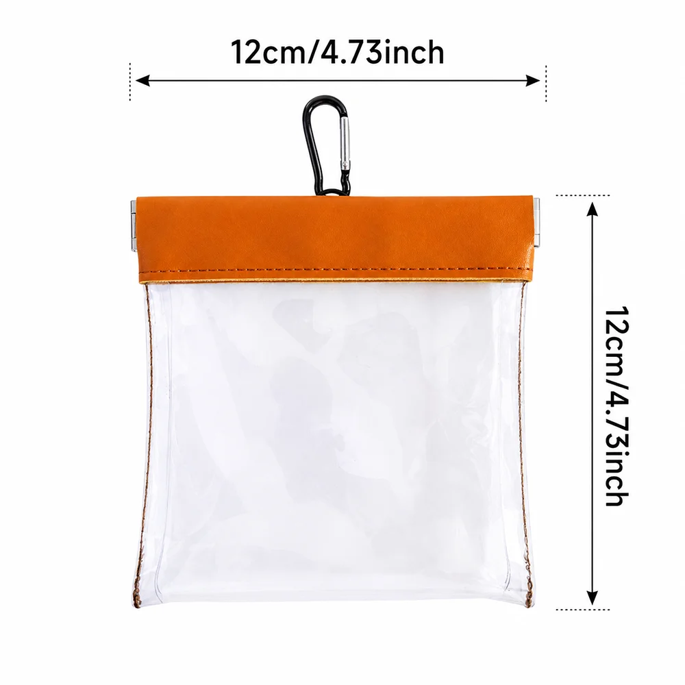 Transparent Golf Accessories Pouch with Auto-Closing Tee Holder and Green Fork