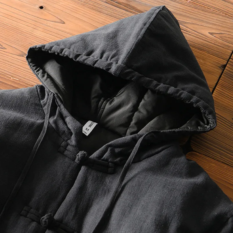 Mens Hooded Warm Winter Thicken Cotton Padded Jacket Chinese
