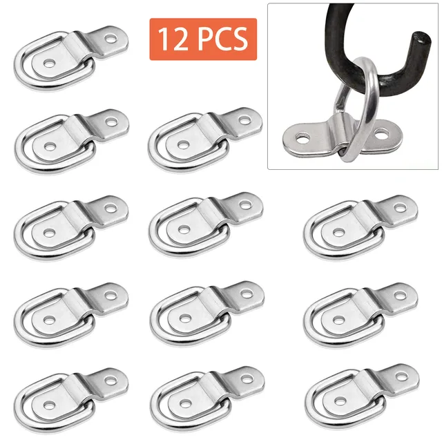 Tie Down Anchors D-Ring 2400LBS Heavy Duty Steel Capacity for Trucks, Trailers, and More (Set of 12)