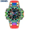 SMAEL Colorful Alloy Watch Men's Outdoor Sports Waterproof Multi functional Electronic Watch  8027 6